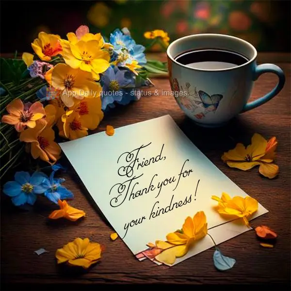 Friend, Thank you for your kindness!