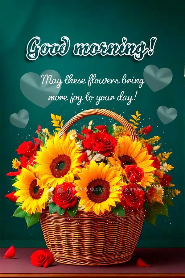 Que essas flores possam trazer mais alegria para o seu dia! Bom dia!