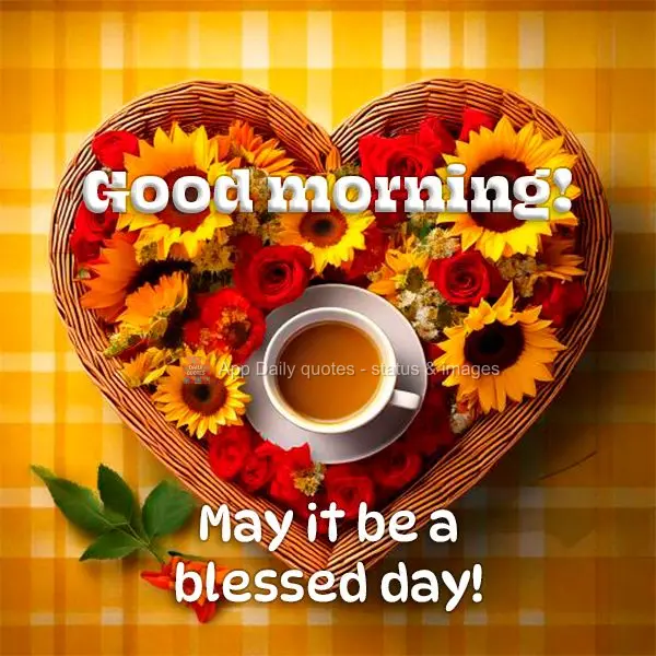 Que seja um dia abençoado! Bom dia!