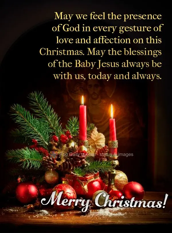 Que neste Natal, possamos sentir a presença de Deus em cada gesto de amor e carinho. Que as bênçãos do Menino Jesus estejam sempre conosco, hoje e se...