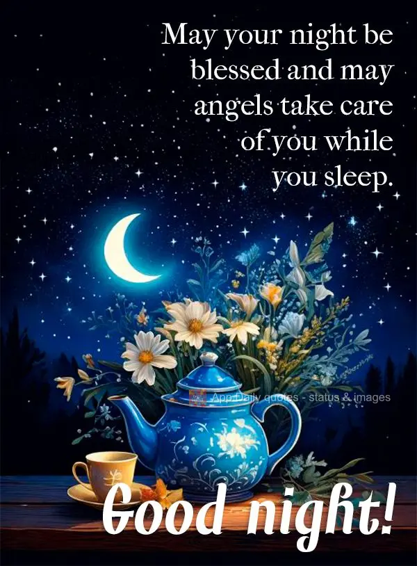 May your night be blessed and may angels take care of you while you sleep. Good night!