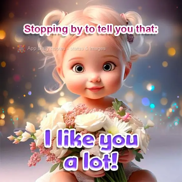 Stopping by to tell you that: I like you a lot!