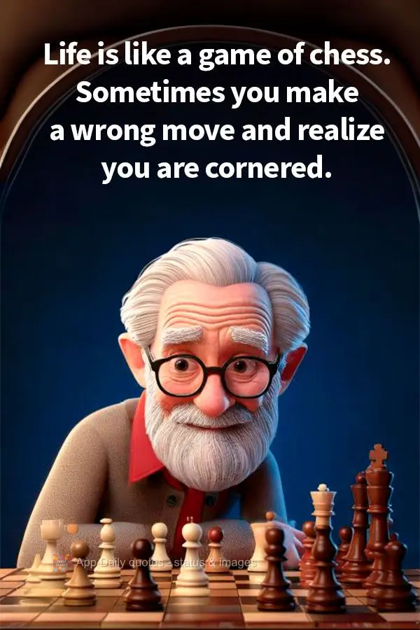 Life is like a game of chess. Sometimes you make a wrong move and realize you are cornered.