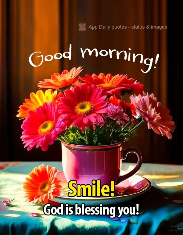 Sorria! Deus está abençoando você! Bom dia!