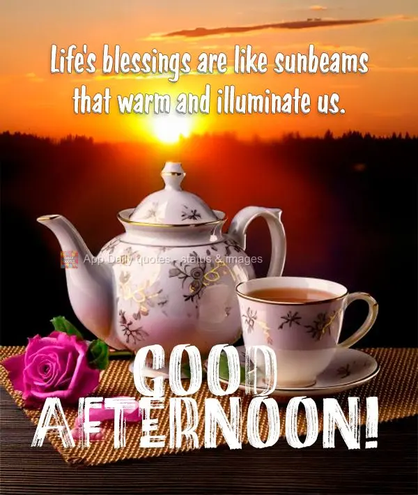 Life's blessings are like sunbeams that warm and illuminate us. Good afternoon!