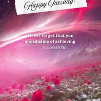 Nunca se esqueça de que você é capaz de alcançar tudo o que deseja. Acredite em si mesmo e tenha um dia incrível. Feliz Terça-feira!