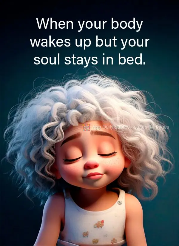 When your body wakes up but your soul stays in bed.