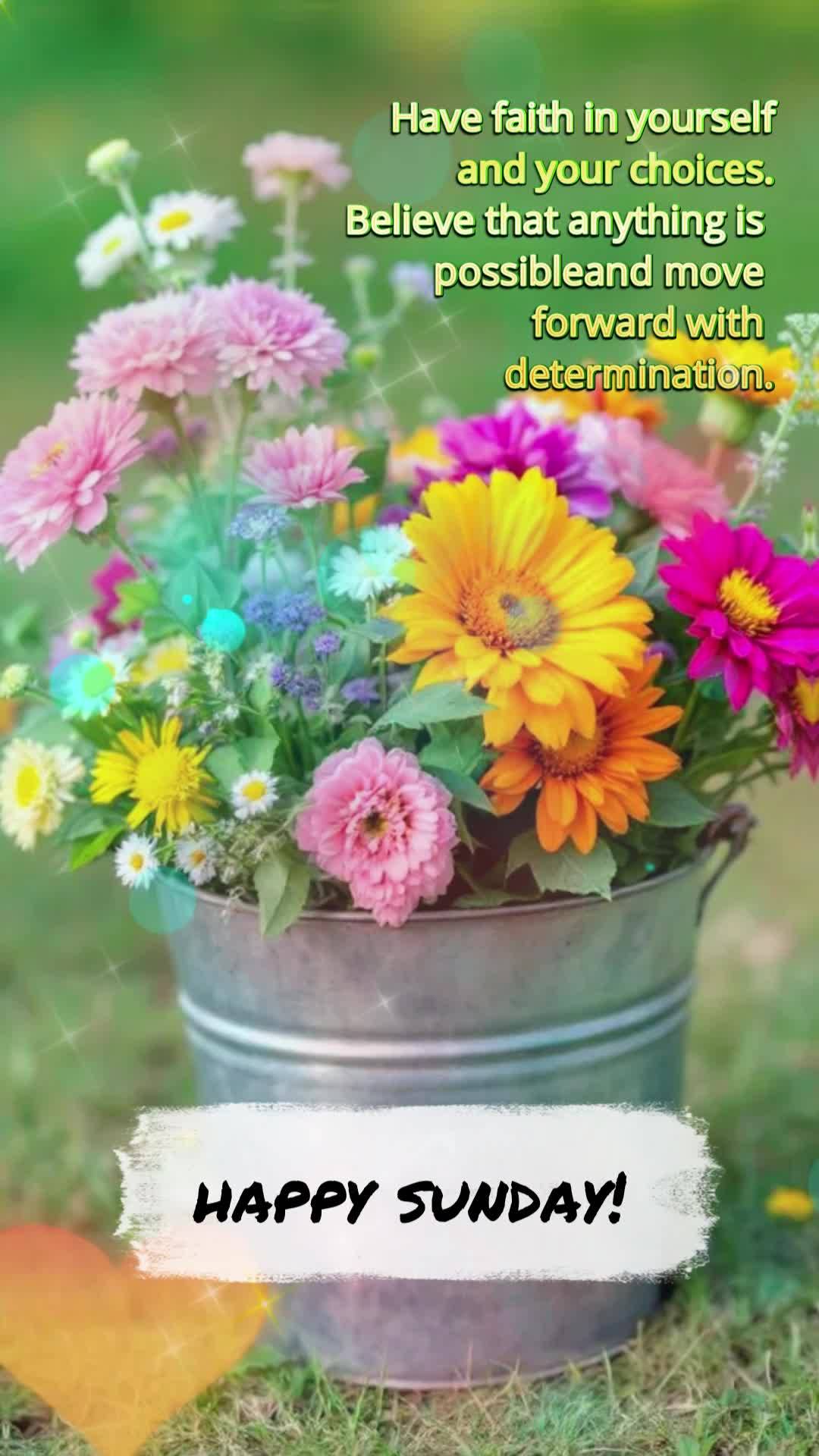 Tenha fé em si mesmo e nas suas escolhas. Acredite que tudo é possível e siga em frente com determinação. Feliz Domingo!