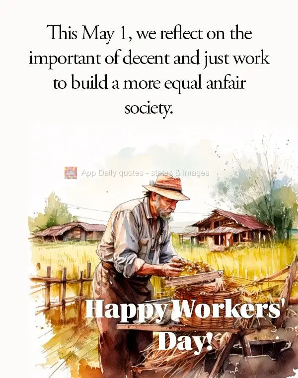 Neste 1º de Maio, reflitamos sobre a importância do trabalho digno e justo para a construção de uma sociedade mais igualitária e justa. Feliz Dia do...