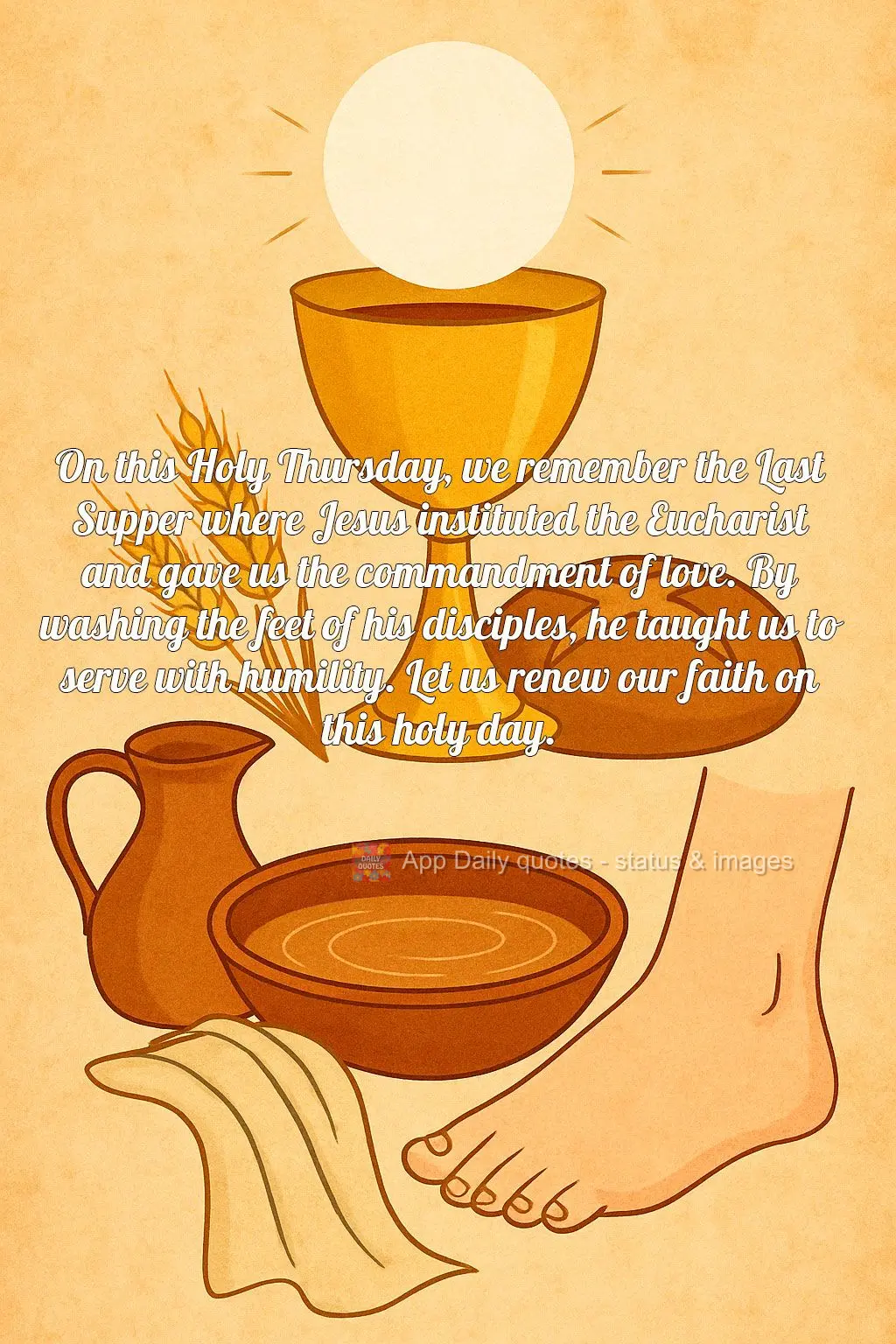 Nesta Quinta-feira Santa, recordamos a Última Ceia onde Jesus instituiu a Eucaristia e nos deu o mandamento do amor. Ao lavar os pés dos discípulos, e...