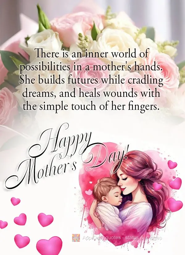 There is an inner world of possibilities in a mother's hands. She builds futures while cradling dreams, and heals wounds with the simple touch of her fin...