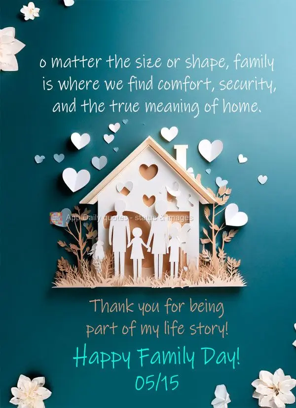 No matter the size or shape, family is where we find comfort, security, and the true meaning of home. Thank you for being part of my life story! Happy Fa...