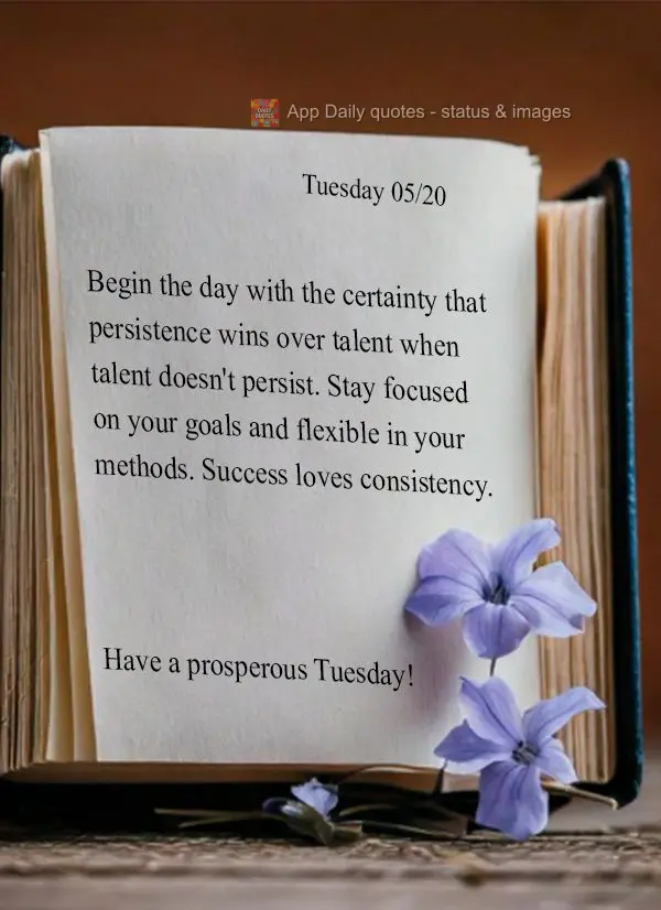 Comece o dia com a certeza de que a persistência vence o talento quando o talento não persiste. Mantenha o foco em seus objetivos e a flexibilidade nos...