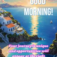 Sua jornada é única e as oportunidades aparecem no momento certo para quem está preparado. Bom dia!