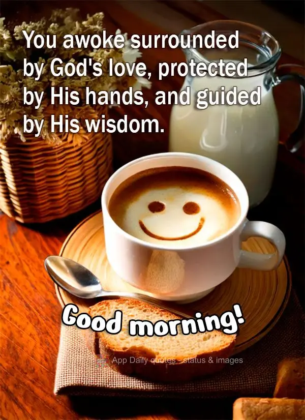 Você acordou cercado pelo amor de Deus, protegido por suas mãos e guiado por sua sabedoria. Bom dia!