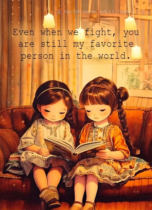 Mesmo quando brigamos, você continua sendo minha pessoa favorita no mundo.	