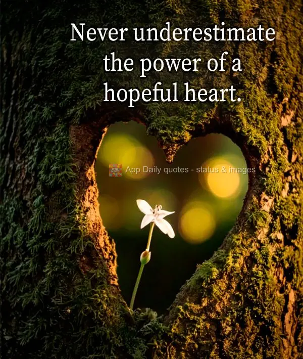 Never underestimate the power of a hopeful heart.