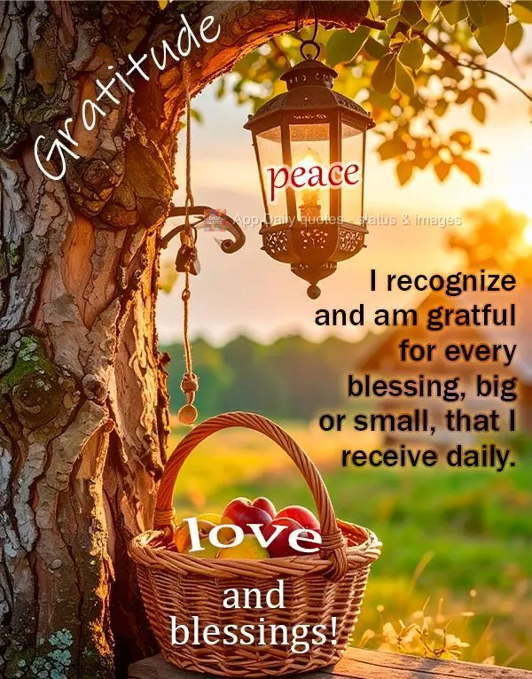 I recognize and am grateful for every blessing, big or small, that I receive daily. Gratitude, peace, love, and blessings!