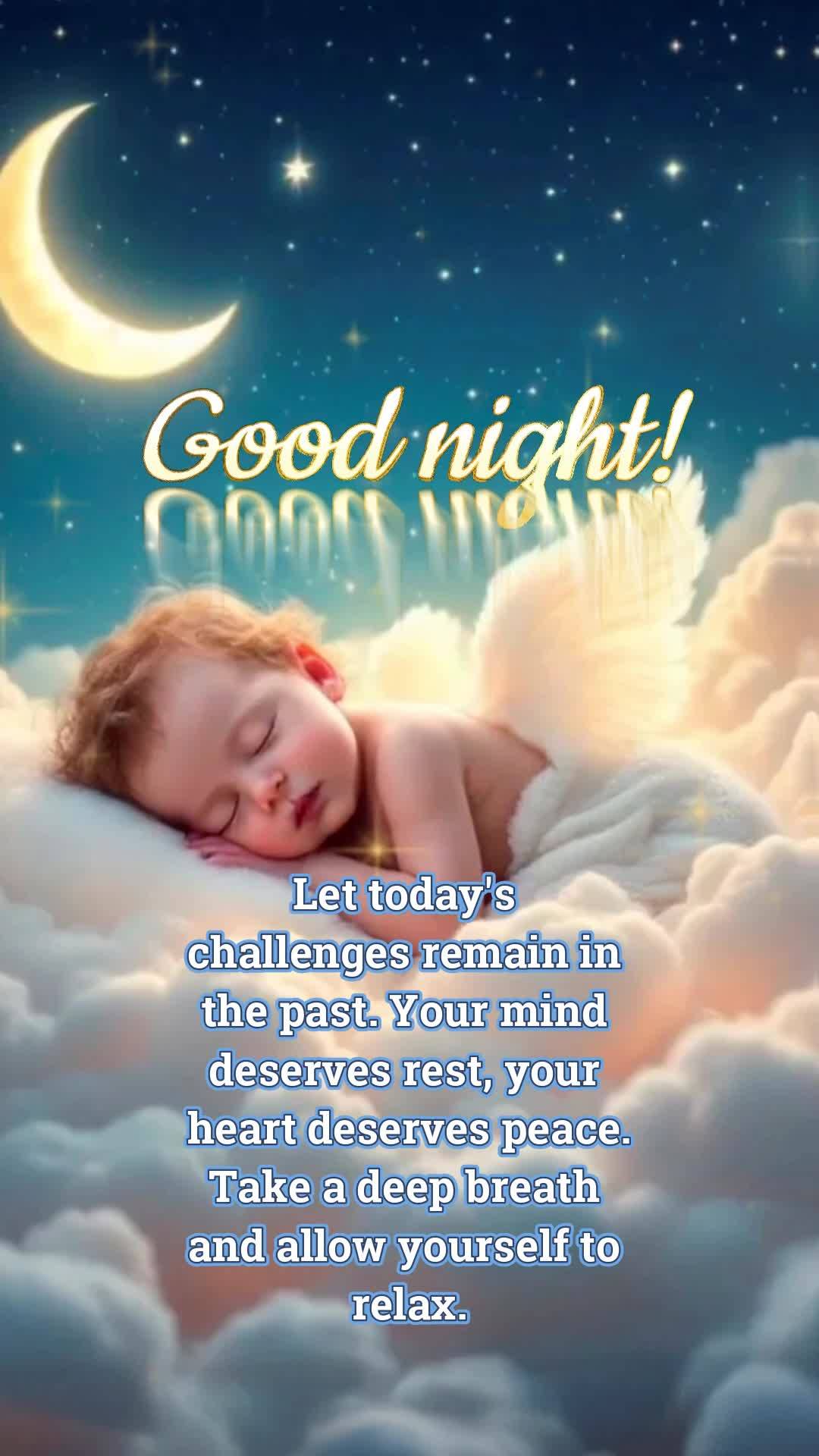 Deixe que os desafios de hoje fiquem no passado. Sua mente merece descanso, seu coração merece paz. Respire fundo e permita-se relaxar. Boa noite!