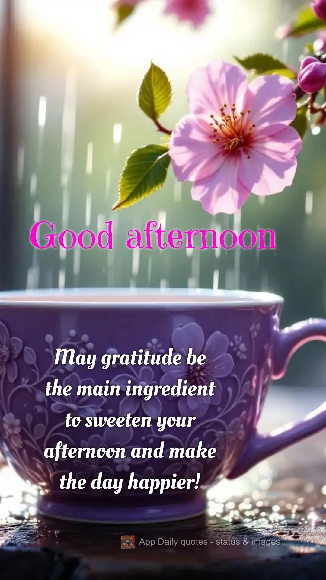 Que a gratidão seja o principal ingrediente para adoçar a sua tarde e deixar o dia mais feliz! Boa tarde