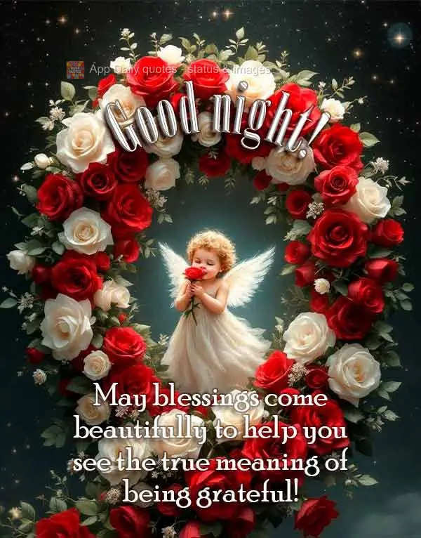 May blessings come beautifully to help you see the true meaning of being grateful! Good night!