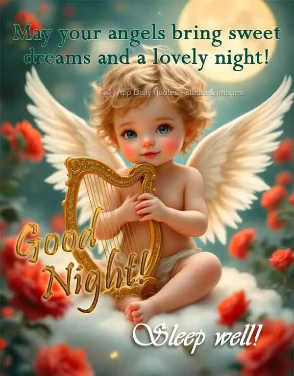 Que seus anjos tragam lindos sonhos e uma doce noite! Boa noite! Durma bem!