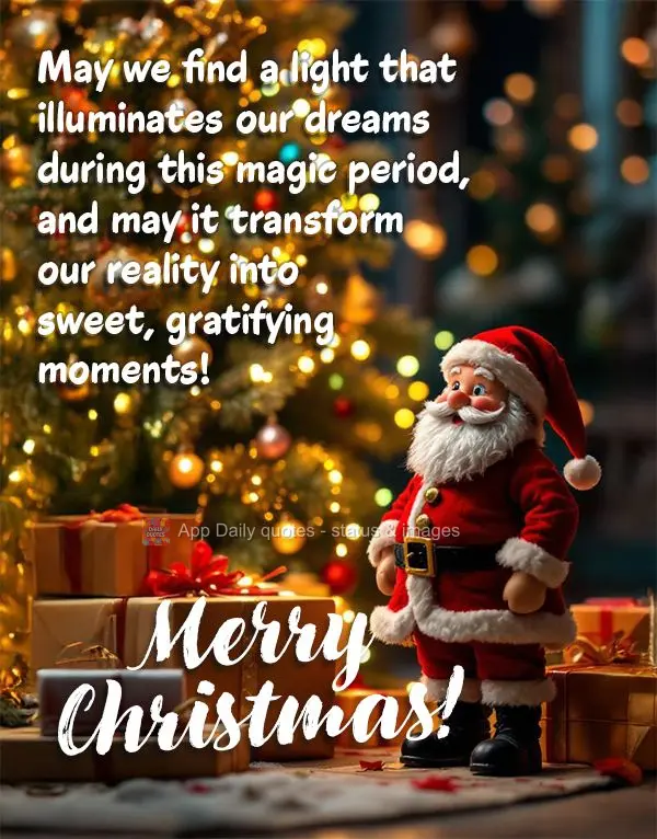 May we find a light that illuminates our dreams during this magic period, and may it transform our reality into sweet, gratifying moments! Merry Christma...