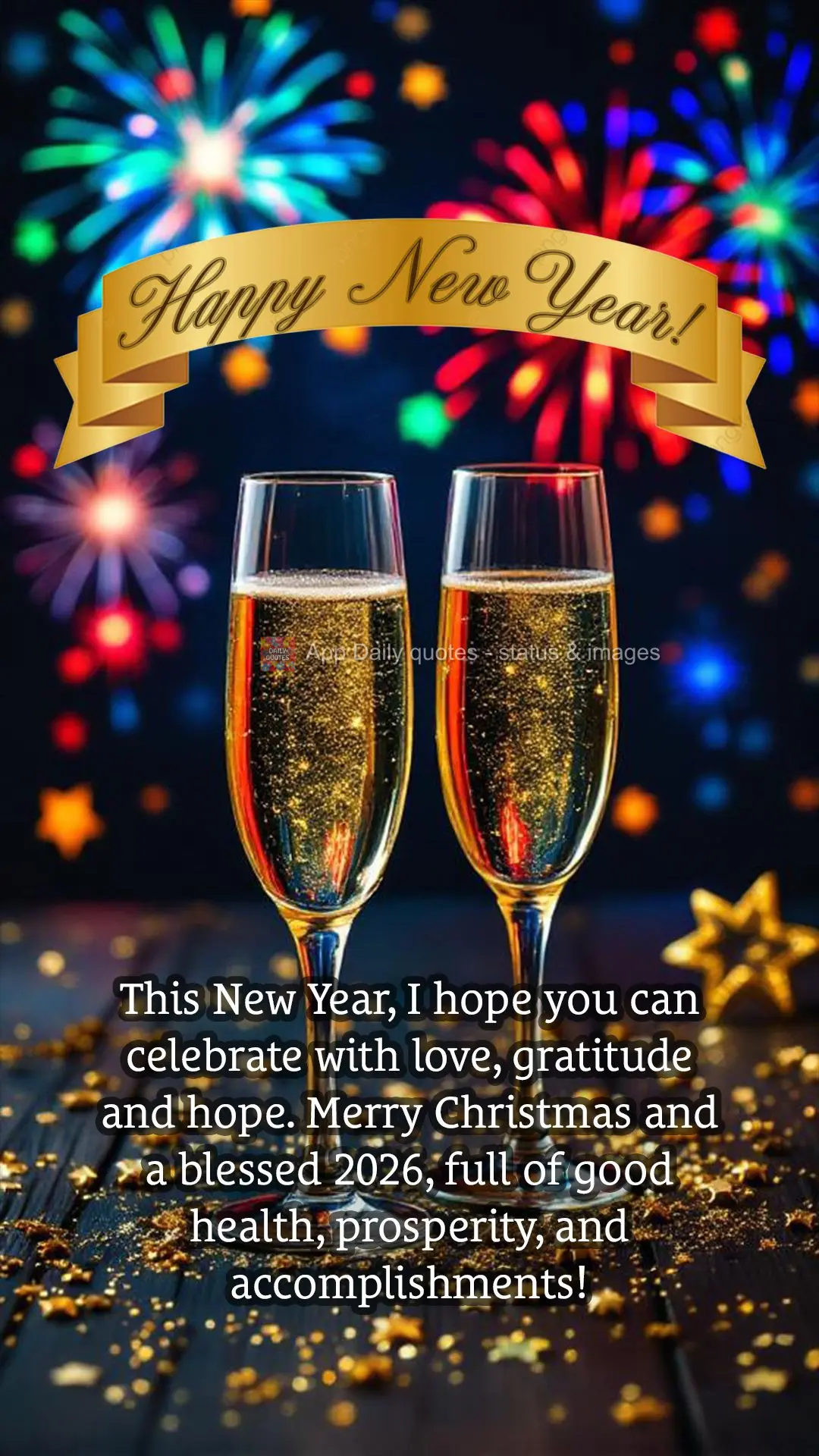 This New Year, I hope you can celebrate with love, gratitude and hope. Merry Christmas and a blessed 2026, full of good health, prosperity, and accomplis...