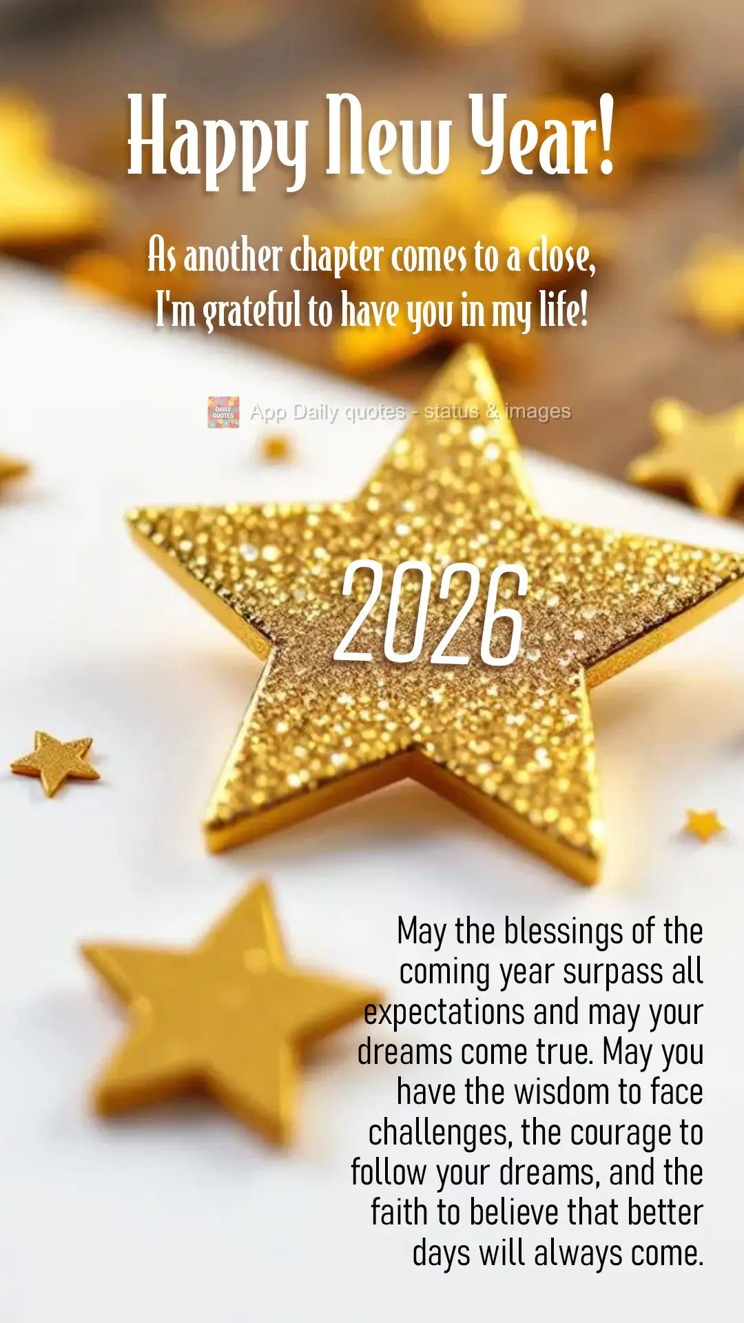 As another chapter comes to a close, I'm grateful to have you in my life! May the blessings of the coming year surpass all expectations and may your drea...