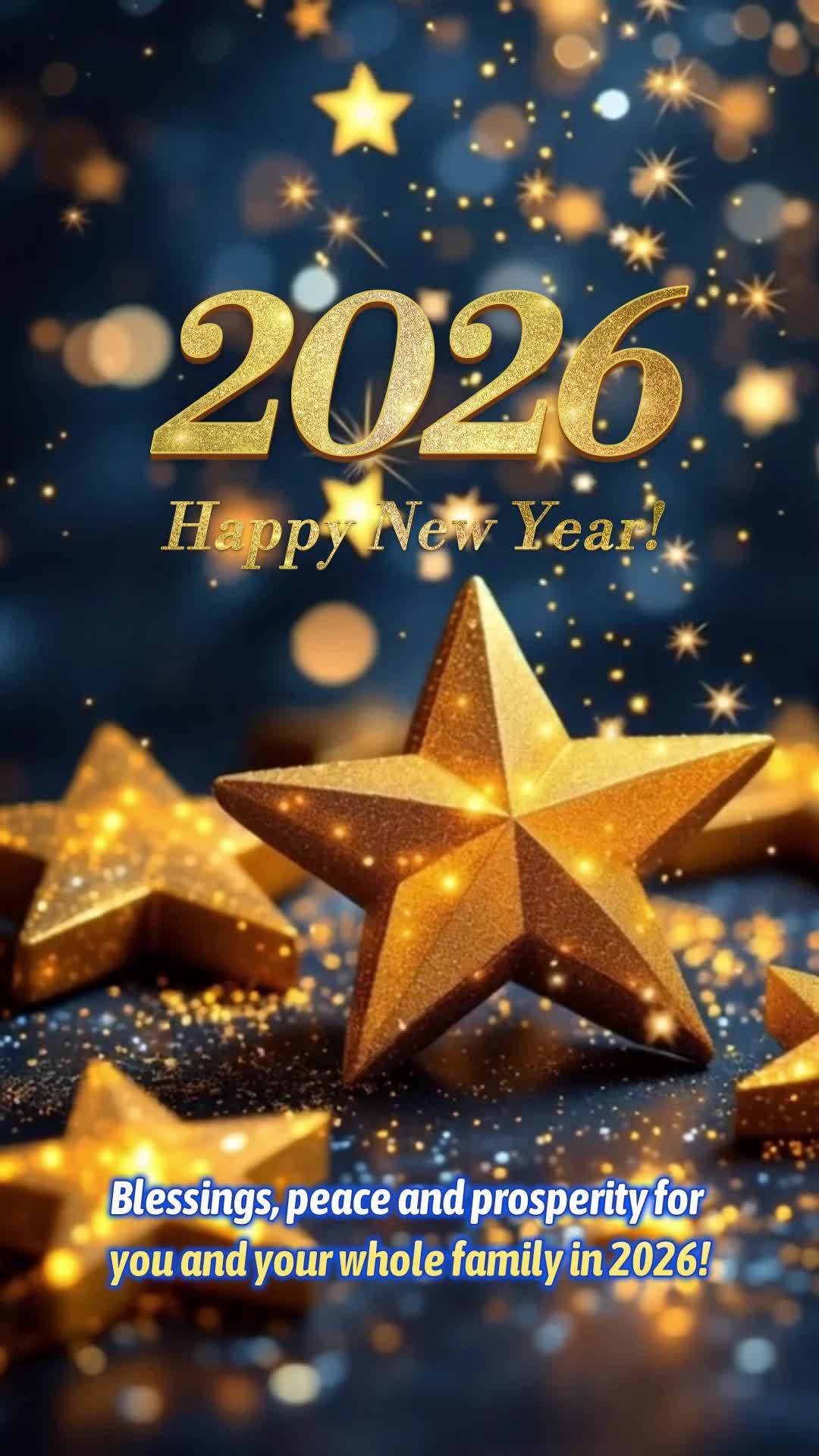 Bênçãos, paz e prosperidade para você e toda sua família em 2026! Feliz Ano Novo! 2026