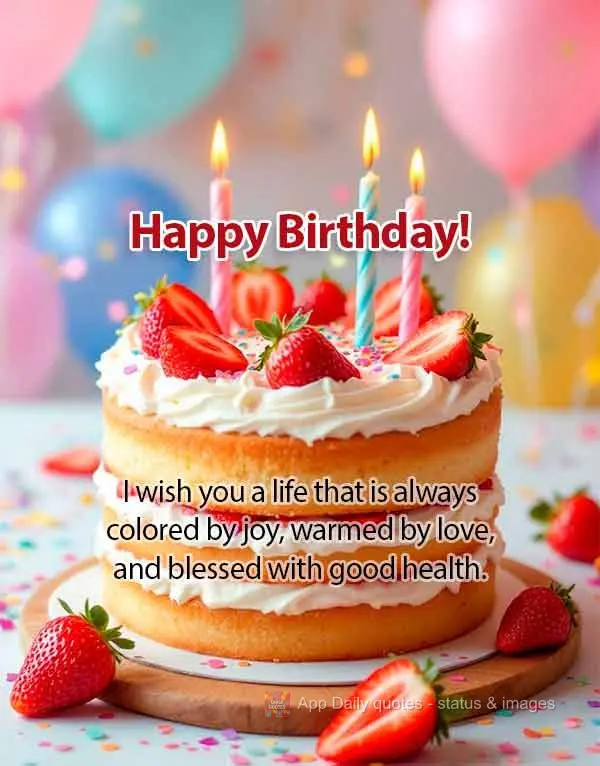 I wish you a life that is always colored by joy, warmed by love, and blessed with good health. Happy Birthday!