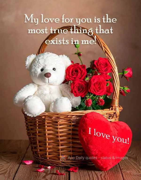 Meu amor por você é a coisa mais verdadeira que existe em mim! Te amo!