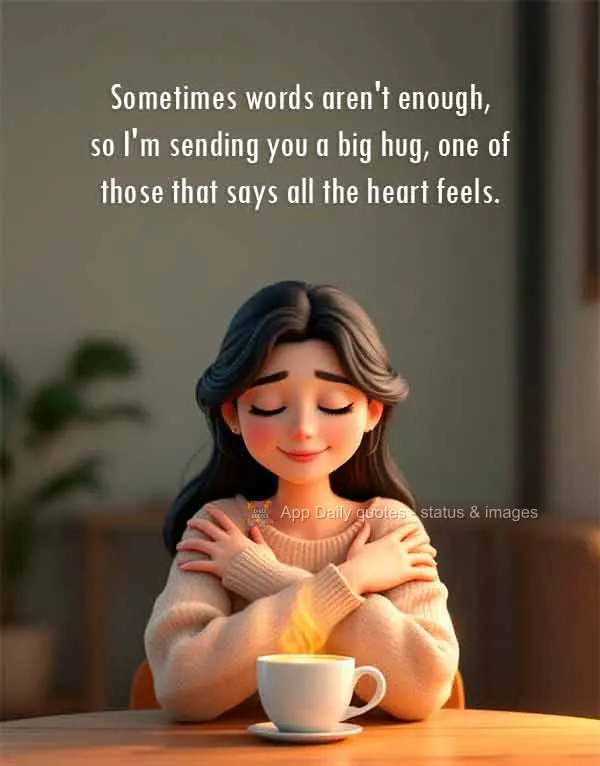 Às vezes as palavras não são suficientes, então te mando um abraço forte, daqueles que dizem tudo o que o coração sente.