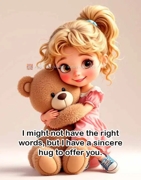 Não tenho as palavras certas, mas tenho um abraço sincero pra te oferecer.