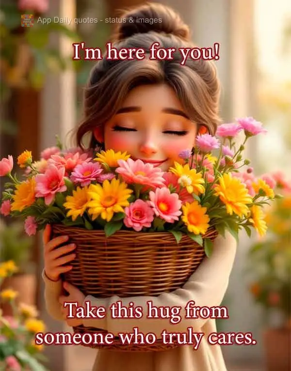 Estou aqui por você! Receba esse abraço de quem se importa de verdade.