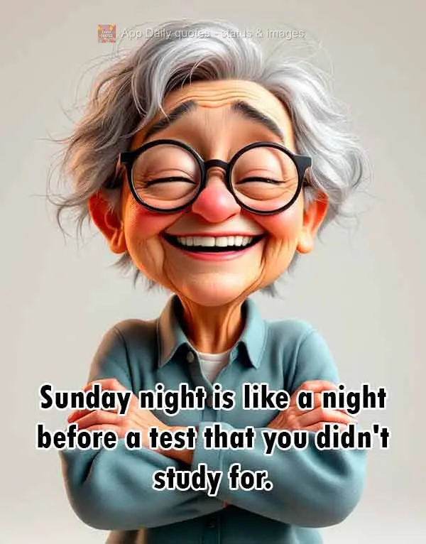 Domingo à noite é tipo véspera de prova que você não estudou.