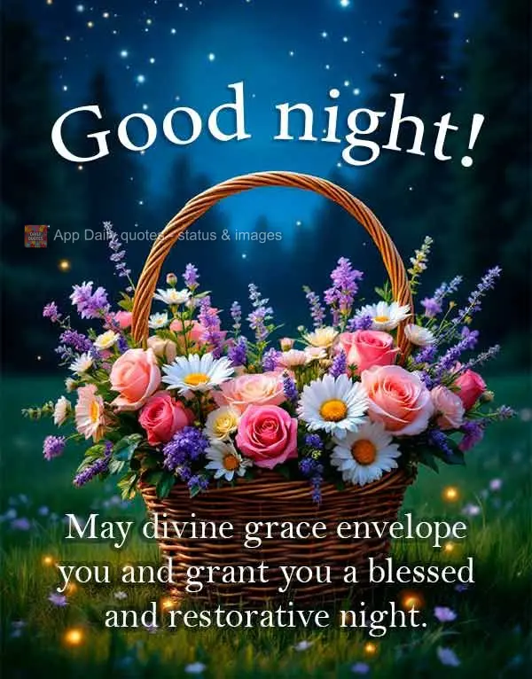 Que a graça divina te envolva e você tenha uma noite abençoada e restauradora. Boa noite!