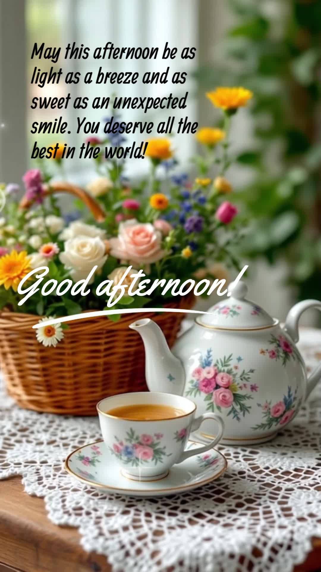 Que esta tarde seja leve como uma brisa suave e doce como um sorriso inesperado. Você merece todo o bem do mundo! Boa tarde!