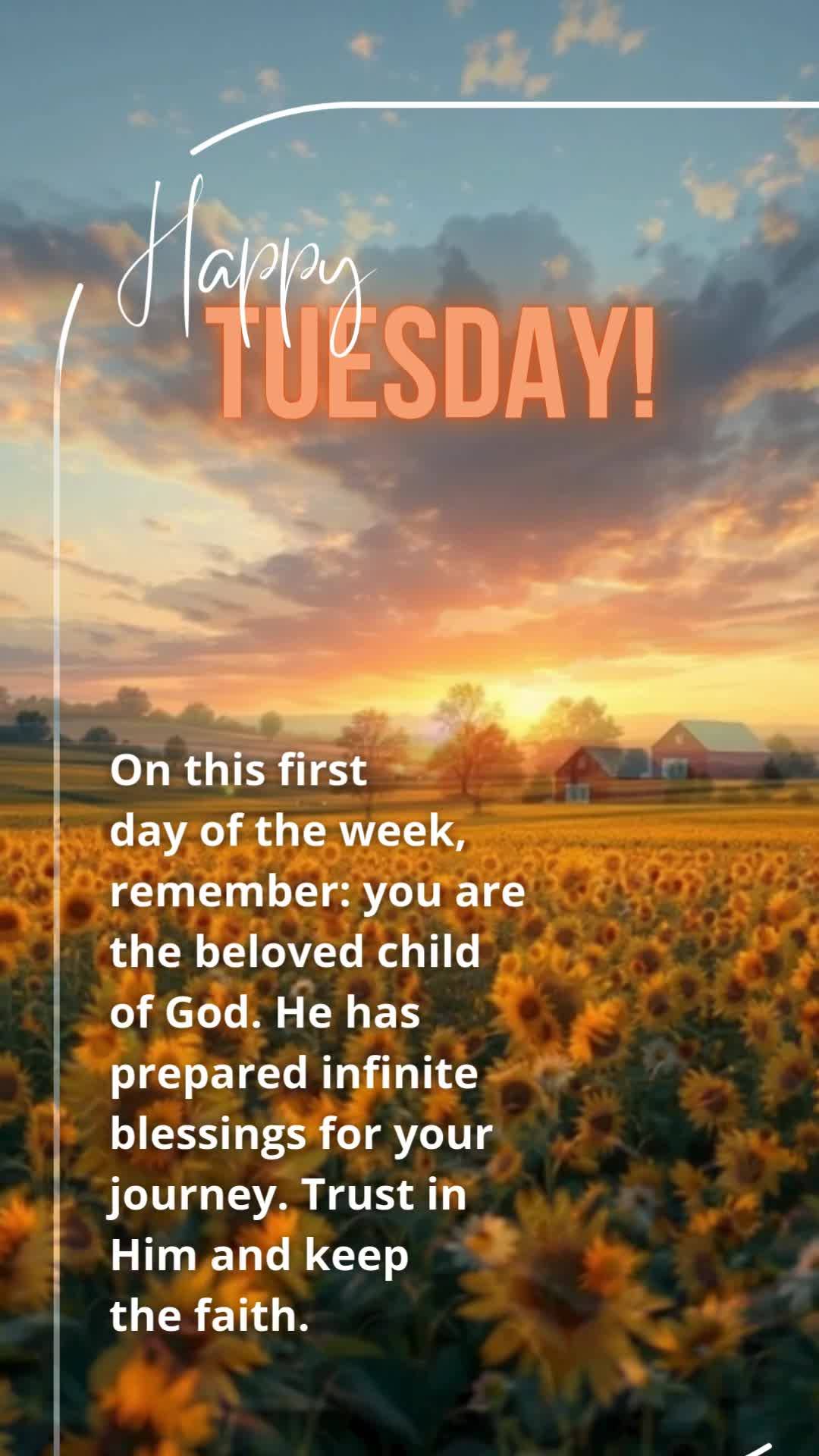 Neste primeiro dia da semana, lembre-se: você é filho amado de Deus. Ele já preparou bênçãos infinitas para sua jornada. Confie e siga em frente co...