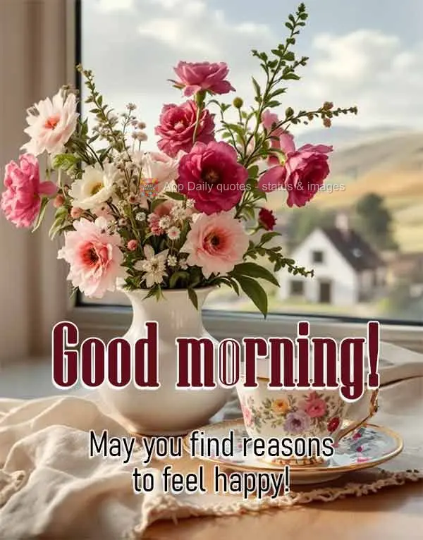 Que você encontre razões para se sentir feliz! Bom dia!