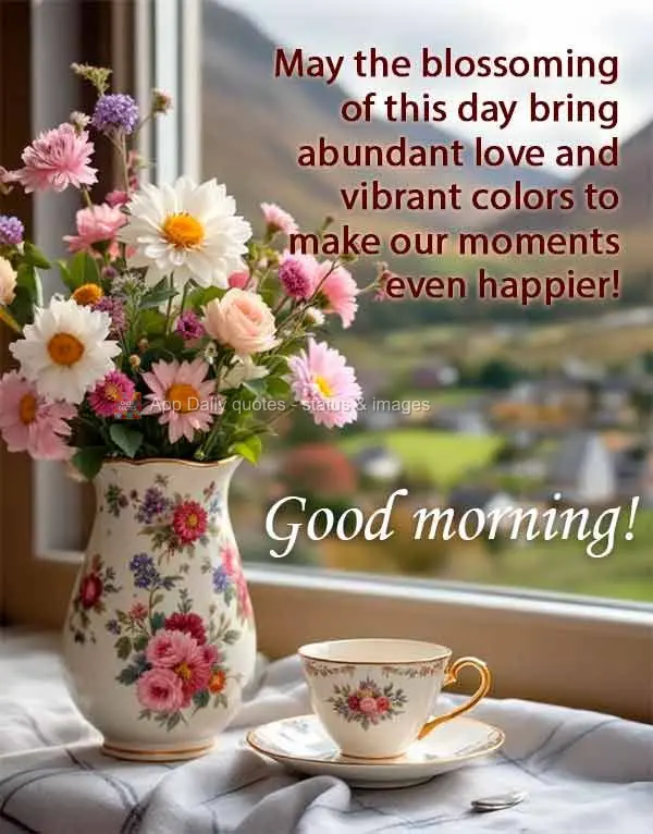 Que o florescer deste dia venha para trazer amor em abundância e cores mais vibrantes para deixar nossos momentos mais felizes! Bom dia!