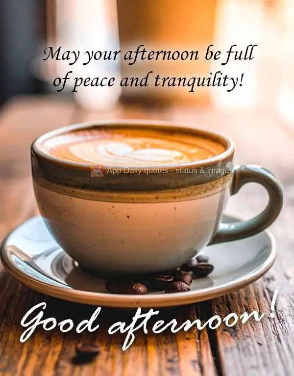 May your afternoon be full of peace and tranquility! Good afternoon!