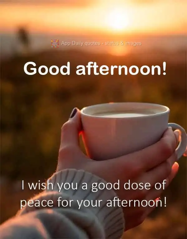 I wish you a good dose of peace for your afternoon! Good afternoon!