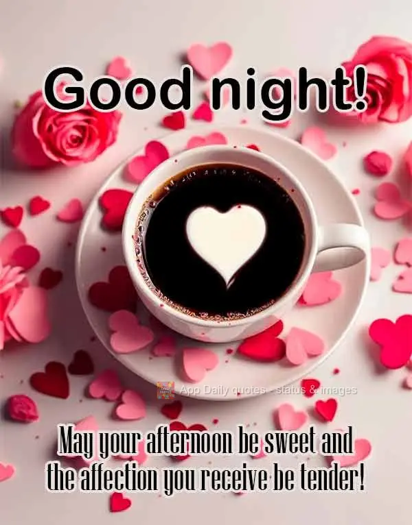 May your afternoon be sweet and the affection you receive be tender! Good night!