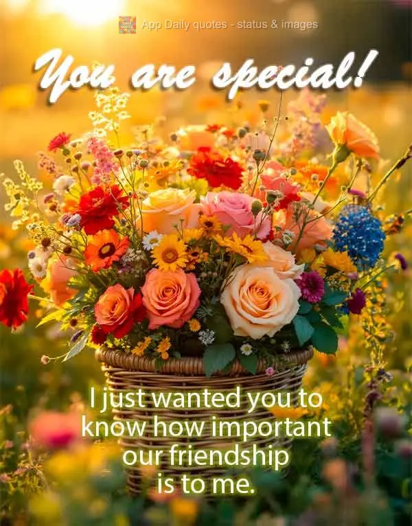 I just wanted you to know how important our friendship is to me. You are special!