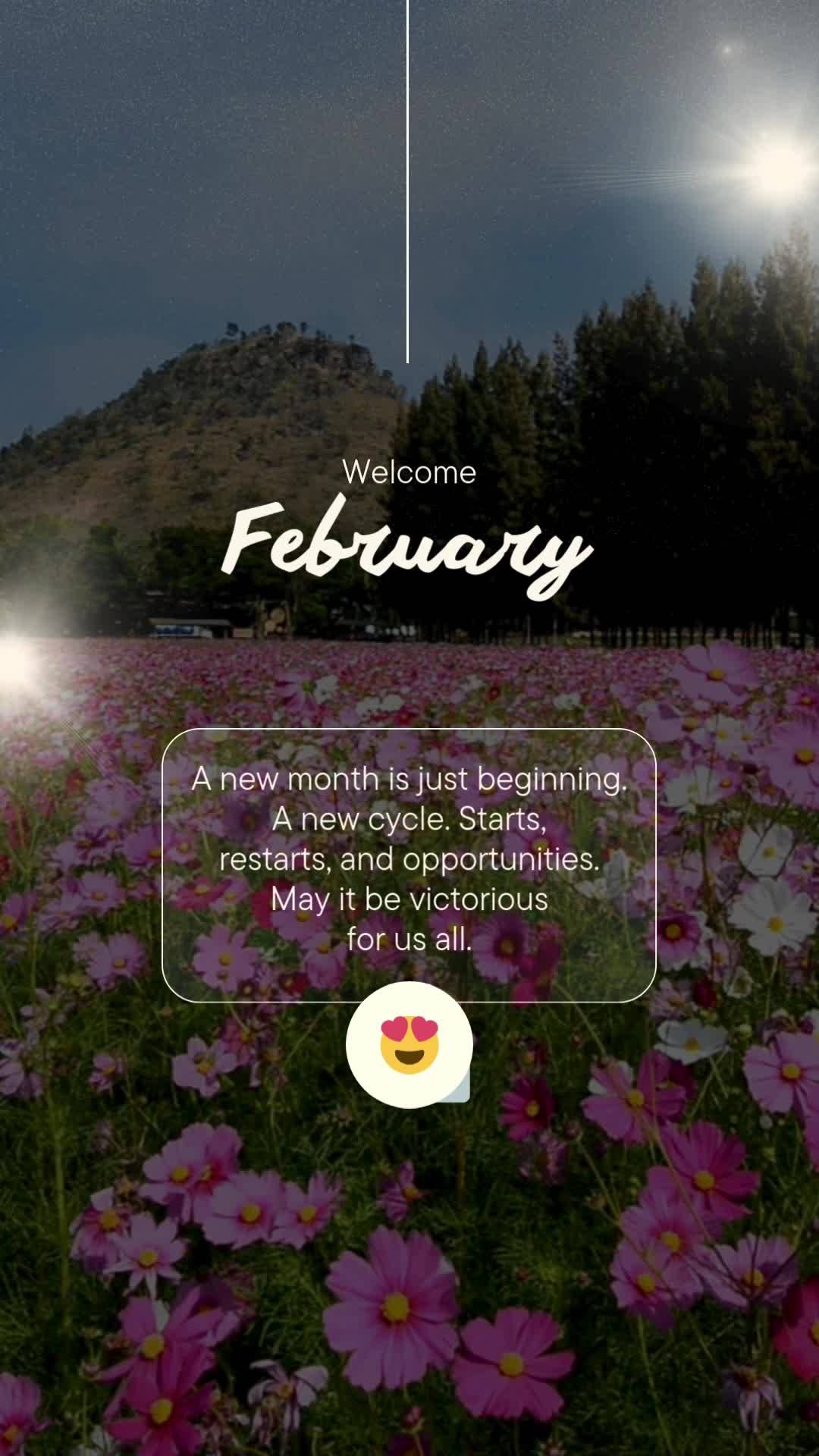 Um novo mês se inicia.
Um novo ciclo. Começos,
recomeços e oportunidades.
Que ele seja vitorioso
para todos nós. Seja muito bem-vindo fevereiro...