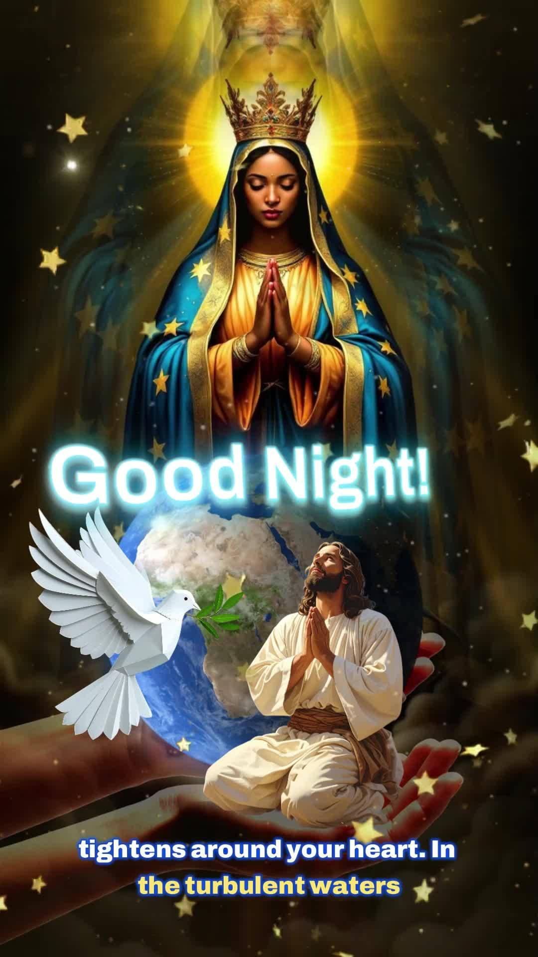 Boa noite. Nas noites mais escuras de nossa existência, quando a dor parece não ter fim, Nossa Senhora Aparecida estende seu manto protetor sobre nós....