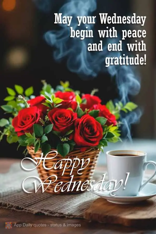 Que sua Quarta comece com paz e termine com gratidão! Feliz Quarta!