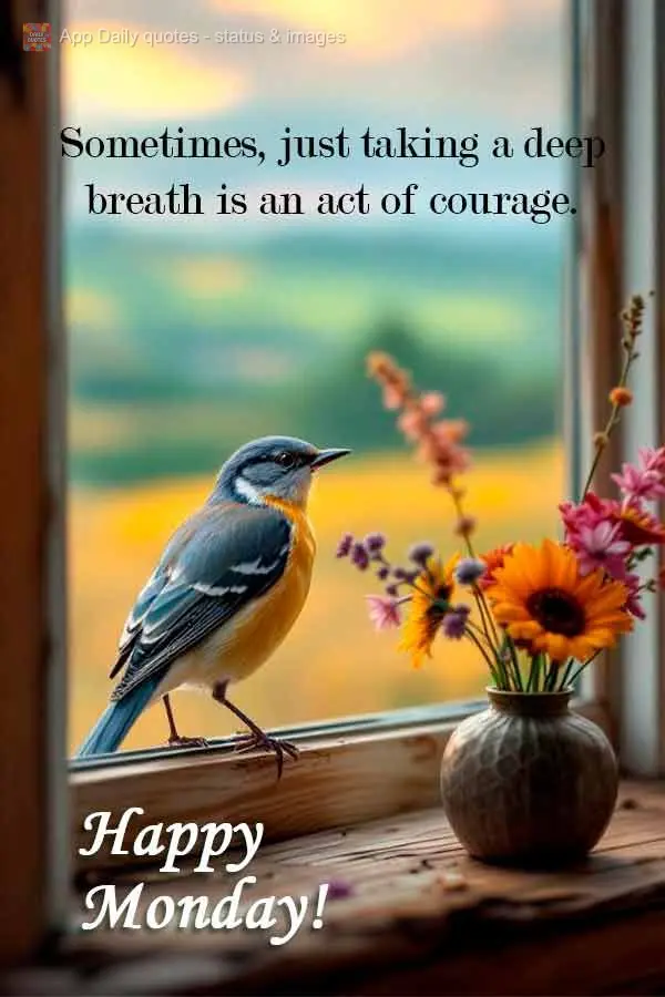 Às vezes, respirar fundo já é um ato de coragem. Boa Segunda-feira!
