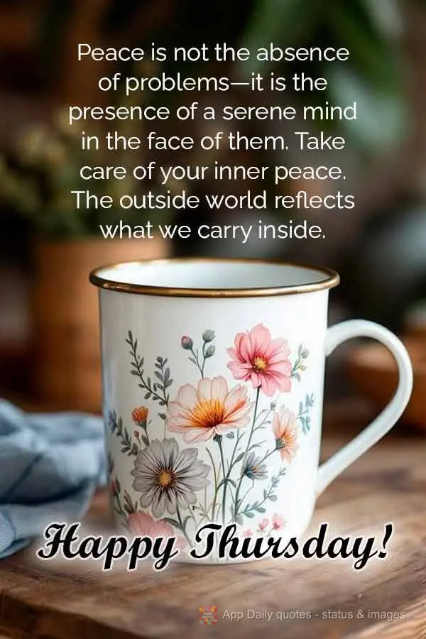 A paz não é a ausência de problemas — é a presença de uma mente serena diante deles. Cuide primeiro do que está dentro. O mundo de fora reflete o...